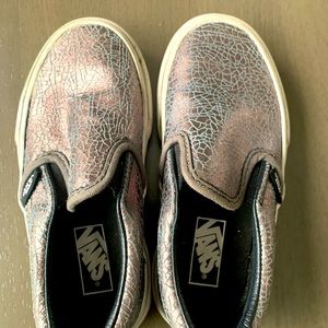 Silver/pewter Vans. Super cute. Very good condition. Unique. Sold out.